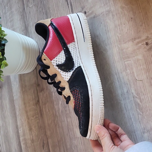Air force 1's l 5.5Y l youth l red tan w black l sneaker l - Picture 3 of 14